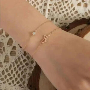⚠️Clearance🫧2pcs Butterly and Cubic Zirconia Bracelets Yellow Gold